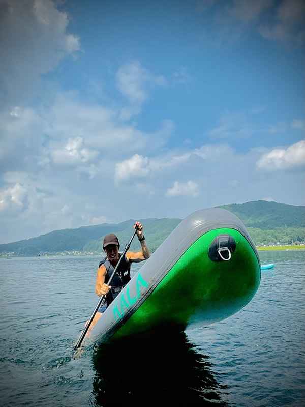 写真：木崎湖でのサップ②